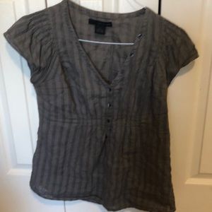 Calvin Klein Jeans brand top, olive green cotton v-neck, baby doll size M